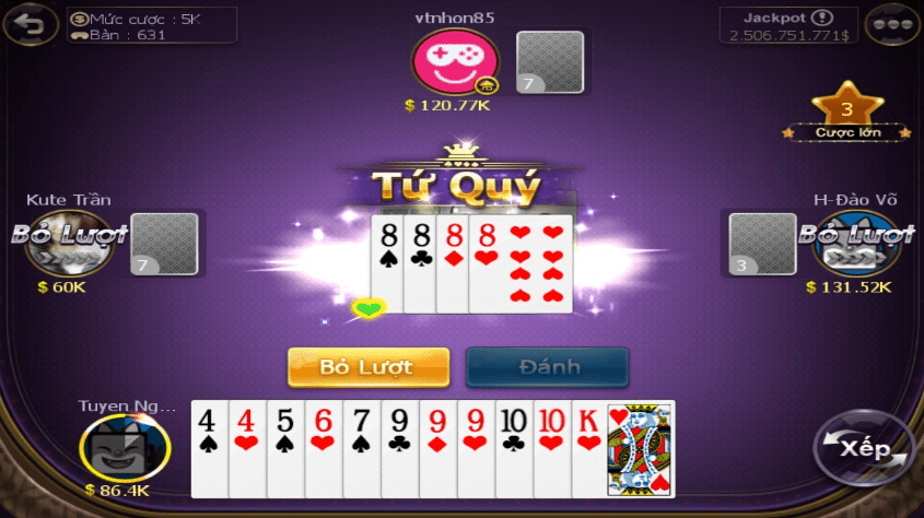 Tiến lên đổi thưởng càng chơi càng mê tại New88 9 Tứ quý xuất hiện sáng ngời người chơi